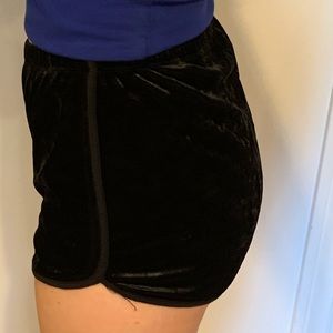 Garage • Deep Black Velvet Shorts